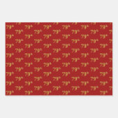 Elegant Black, Red, Blue, Imitate Gold 79. Event # Geschenkpapier Set (Vorderseite 2)