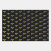 Elegant Black, Red, Blue, Imitate Gold 79. Event # Geschenkpapier Set (Vorderseite)