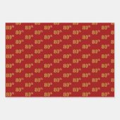 Elegant Black, Red, Blue, Imitate Gold 80. Event # Geschenkpapier Set (Vorderseite 2)