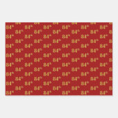 Elegant Black, Red, Blue, Imitate Gold 84. Event # Geschenkpapier Set (Vorderseite 2)