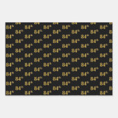 Elegant Black, Red, Blue, Imitate Gold 84. Event # Geschenkpapier Set (Vorderseite)