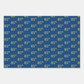 Elegant Black, Red, Blue, Imitate Gold 85. Event # Geschenkpapier Set (Vorderseite 3)