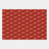 Elegant Black, Red, Blue, Imitate Gold 85. Event # Geschenkpapier Set (Vorderseite 2)