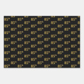 Elegant Black, Red, Blue, Imitate Gold 85. Event # Geschenkpapier Set (Vorderseite)