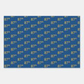 Elegant Black, Red, Blue, Imitate Gold 87. Event # Geschenkpapier Set (Vorderseite 3)