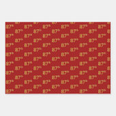 Elegant Black, Red, Blue, Imitate Gold 87. Event # Geschenkpapier Set (Vorderseite 2)