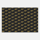 Elegant Black, Red, Blue, Imitate Gold 89. Event # Geschenkpapier Set (Vorderseite)