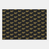 Elegant Black, Red, Blue, Imitate Gold 94. Event # Geschenkpapier Set (Vorderseite)