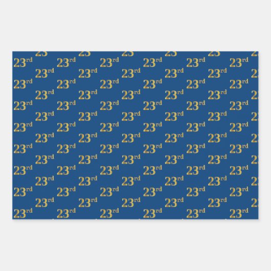 Elegant Black, Red, Blue, Imitats Gold 23. Event # Geschenkpapier Set (Vorderseite 3)