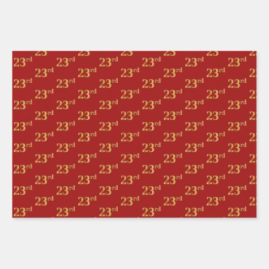 Elegant Black, Red, Blue, Imitats Gold 23. Event # Geschenkpapier Set (Vorderseite 2)