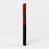 Elegant Black & red custom initial name Case-Mate iPhone Hülle (Hinten/Rechts)