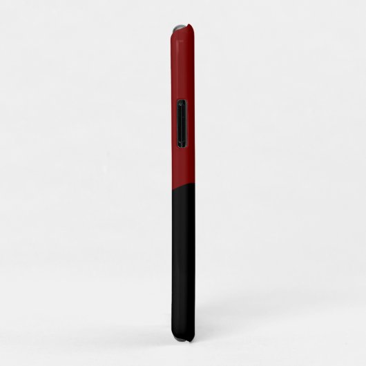 Elegant Black & red custom initial name Case-Mate iPhone Hülle (Hinten/Rechts)