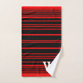 Elegant black &red stripes Pattern monogram Badhandtuch Set (Handtuch)