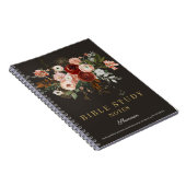 Elegant Black Rose Gold Floral Custom Bible Study Notizblock (Rechte Seite)