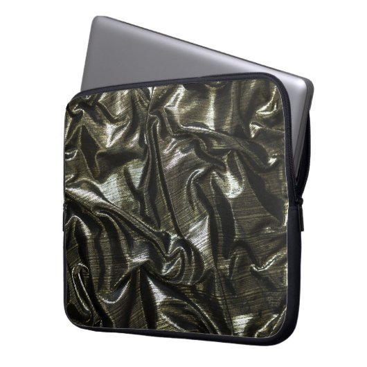 Elegant Black Satin 15" Notebook-Ärmel Laptopschutzhülle (Vorderseite Links)