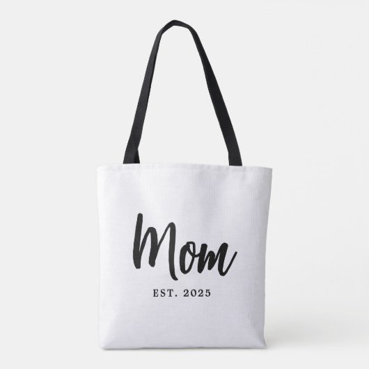 Elegant Black Script Established New Mom Tasche (Rückseite)