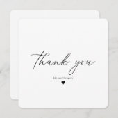 Elegant Black Script Herzlichen Dank Dankeskarte (Vorne/Hinten)