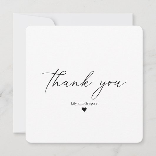 Elegant Black Script Herzlichen Dank Dankeskarte (Vorderseite)