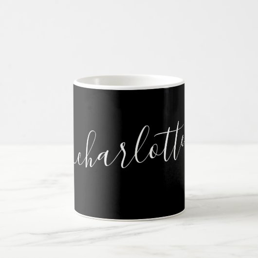 Elegant Black Script Modern Name Personalized Kaffeetasse (Mittel)