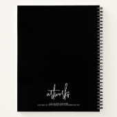 Elegant Black Script Name Artwork Sketchbook Notizblock (Rückseite)