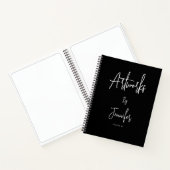 Elegant Black Script Name Artwork Sketchbook Notizblock (Innenseite)