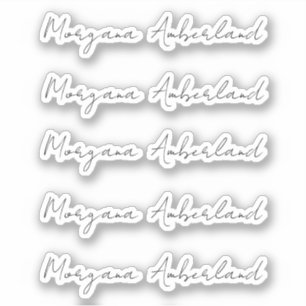 Elegant Black Script Name Office Cut Vinyl Aufkleber