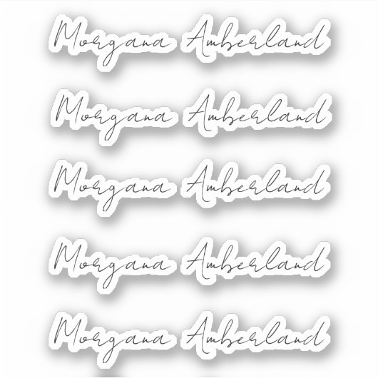 Elegant Black Script Name Office Cut Vinyl Aufkleber (Vorderseite)