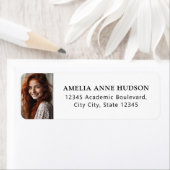 Elegant Black Script Photo Return Address (Insitu)