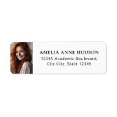 Elegant Black Script Photo Return Address (Vorne)