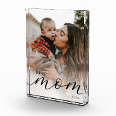Elegant Black Script Simple Custom Best Mom Ever Fotoblock (Rechts)