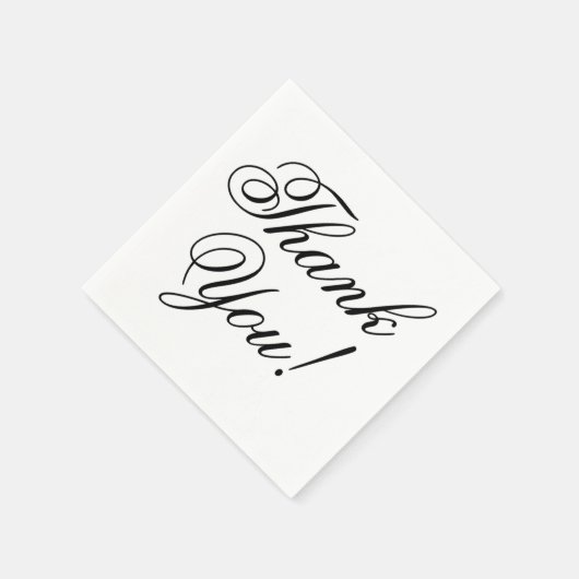 Elegant Black Script Vielen Dank für Ihre Hochzeit Serviette (Ecke)