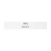 Elegant Black Script Wedding Envelope Einladungsbanderole (Flach)