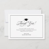 Elegant Black Scrit Vielen Dank Grand Hat Abschlus Dankeskarte (Vorderseite)