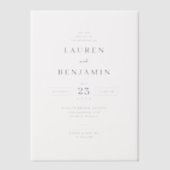 Elegant Black Serif Wedding Invitation Pergament Einladungen (Vorderseite)