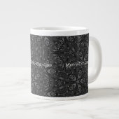 Elegant Black Shiny Frohe Weihnachten individuell Jumbo-Tasse (Vorderseite Rechts)