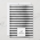 Elegant Black Silver 25. Hochzeitstag Einladung (Rückseite)