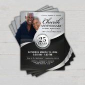 Elegant Black & Silver Church Anniversary Flyer