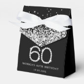 Elegant Black Silver Diamonds 60. Geburtstag Geschenkschachtel (Vorderseite)