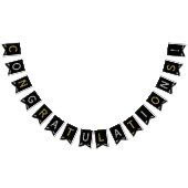 Elegant Black, Silver Gold Grad Glückwunsch Wimpelkette (Alle)