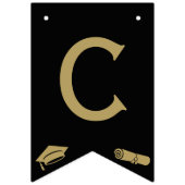 Elegant Black, Silver Gold Grad Glückwunsch Wimpelkette (Erste Fahne)