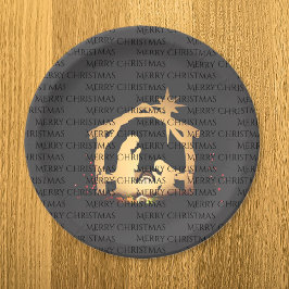 Elegant Black Silver Nativity Frohe Weihnachten Pappteller