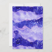 Elegant Black Silver Purple Agate Glitter Wedding Einladung (Rückseite)