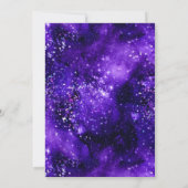 Elegant Black Silver Purple Galaxy Glitter Wedding Einladung (Rückseite)