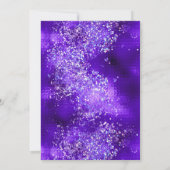Elegant Black Silver Purple Glitter Wedding Einladung (Rückseite)