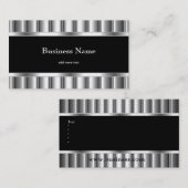 Elegant Black Silver Visitenkarte (Vorne/Hinten)