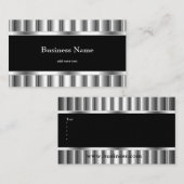 Elegant Black Silver Visitenkarte (Vorne/Hinten)