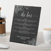 Elegant Black & Silver Wedding Drinks or Bar Menu Sockelschild (In SItu)