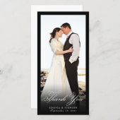 Elegant Black Simple Danke 8x4 Fotokarte (Vorne/Hinten)