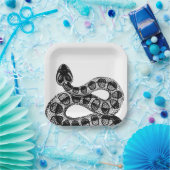 Elegant Black Snake Halloween Pappteller (Party)