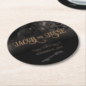 Elegant Black Steampunk Wedding Runder Pappuntersetzer (Angewinkelt)